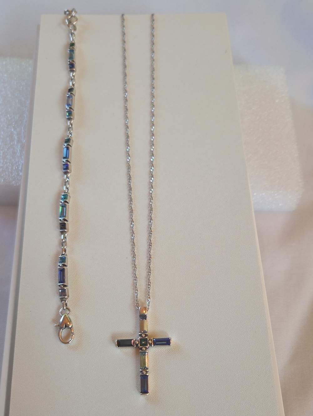 Brighton Cross Pendant Necklace with Matching Bracelet -
